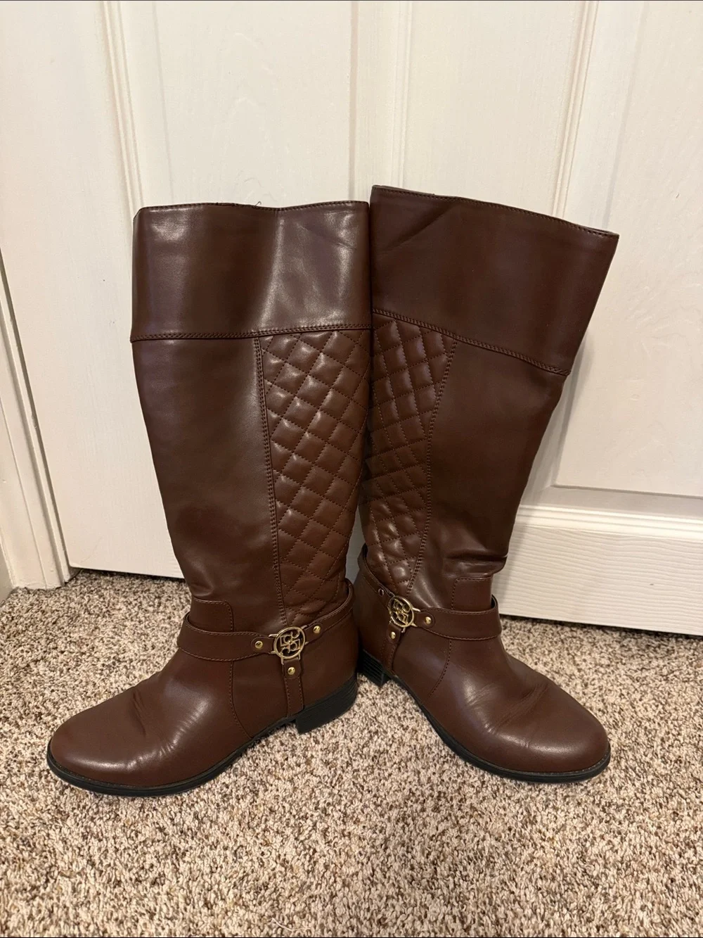 Liz Claiborne Brown Quilted Over-the-Knee Riding Boots